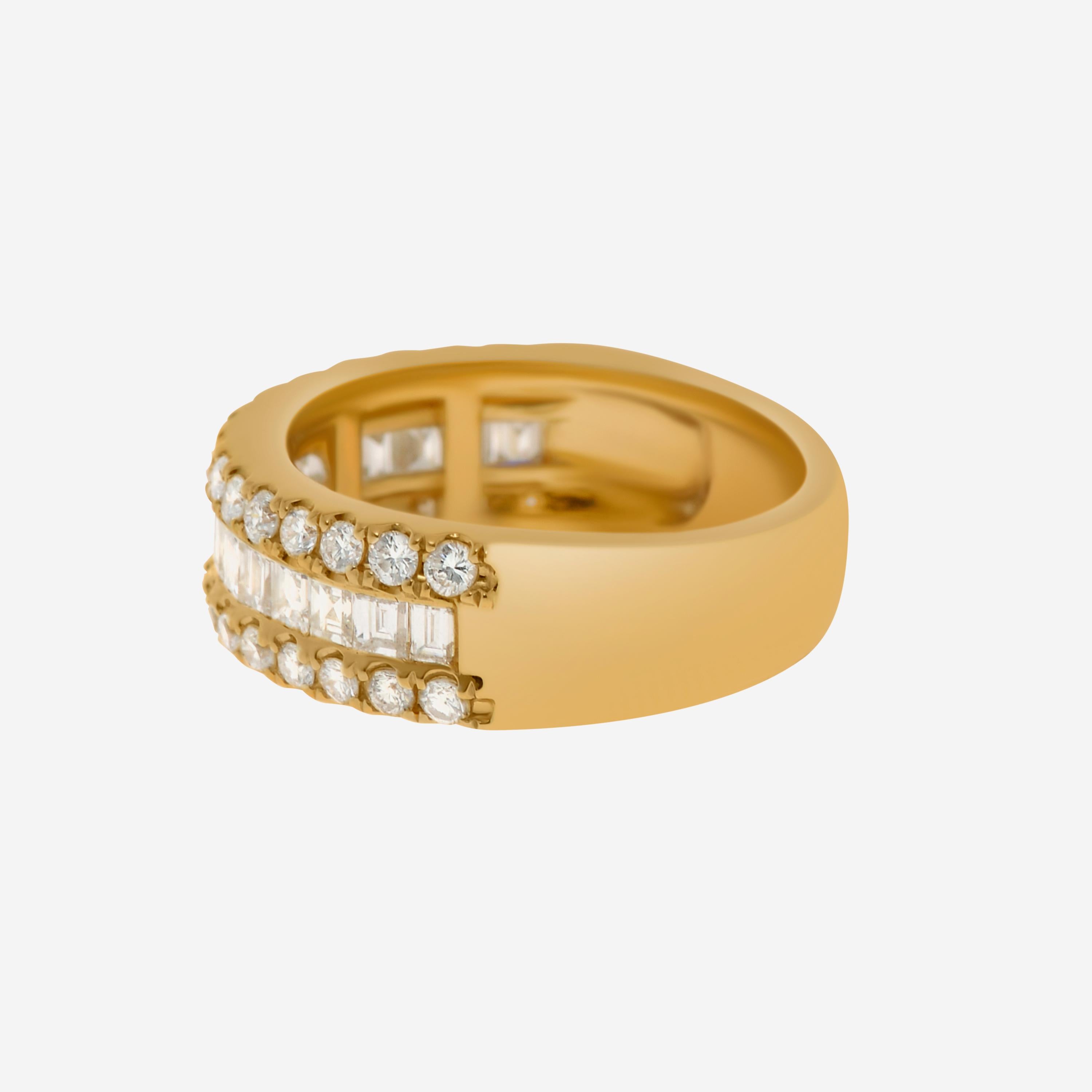 Contemporary Tresorra 18K Yellow Gold, Diamond Band Ring Sz. 6.25 For Sale
