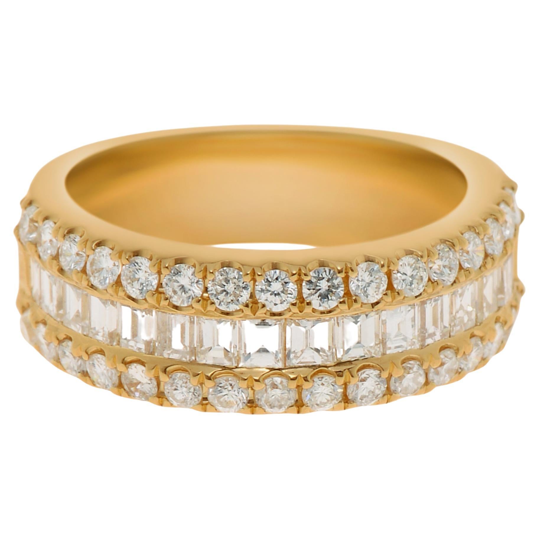 Tresorra 18K Yellow Gold, Diamond Band Ring Sz. 6.25 For Sale