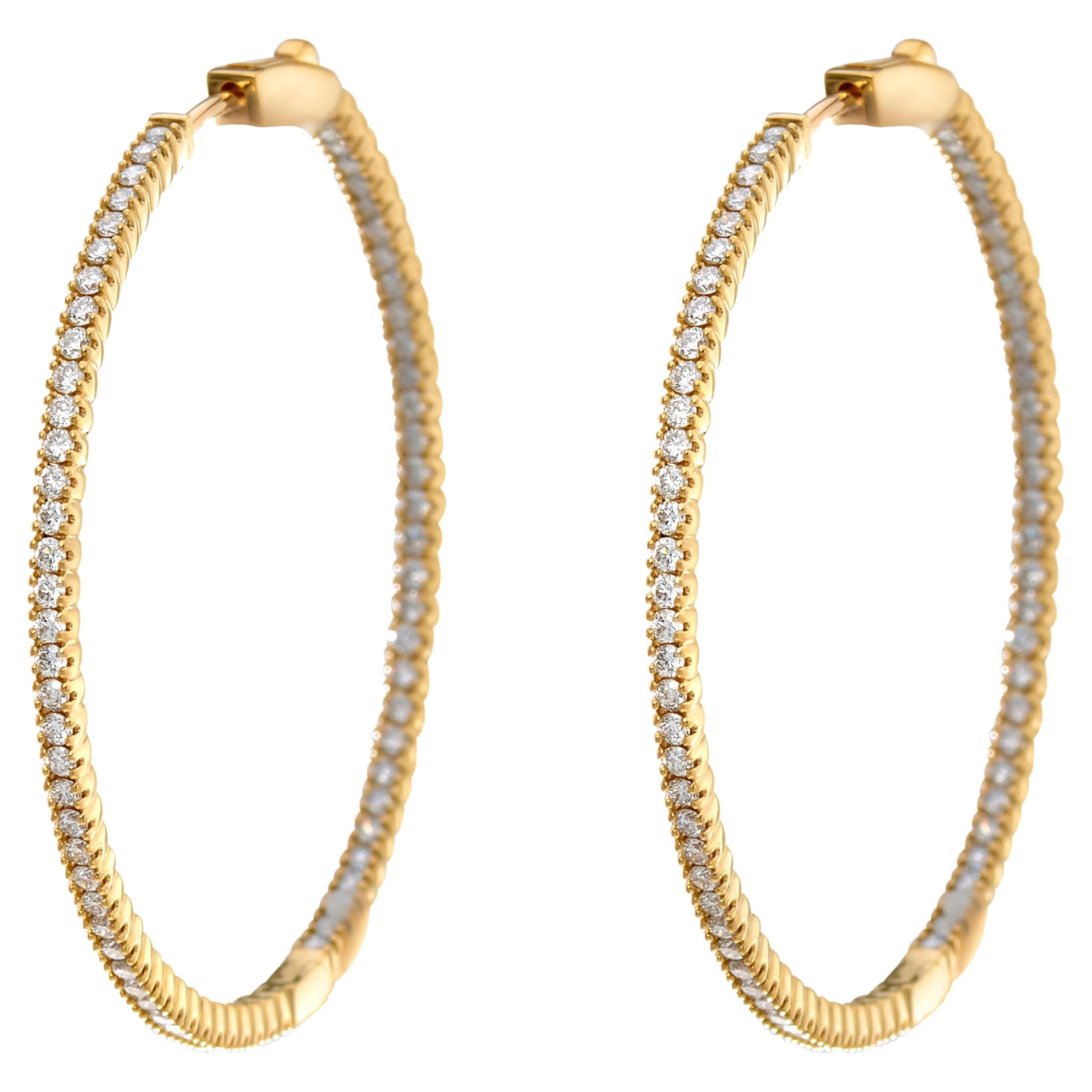 Tresorra 18k Yellow Gold, Diamond Hoop Earrings