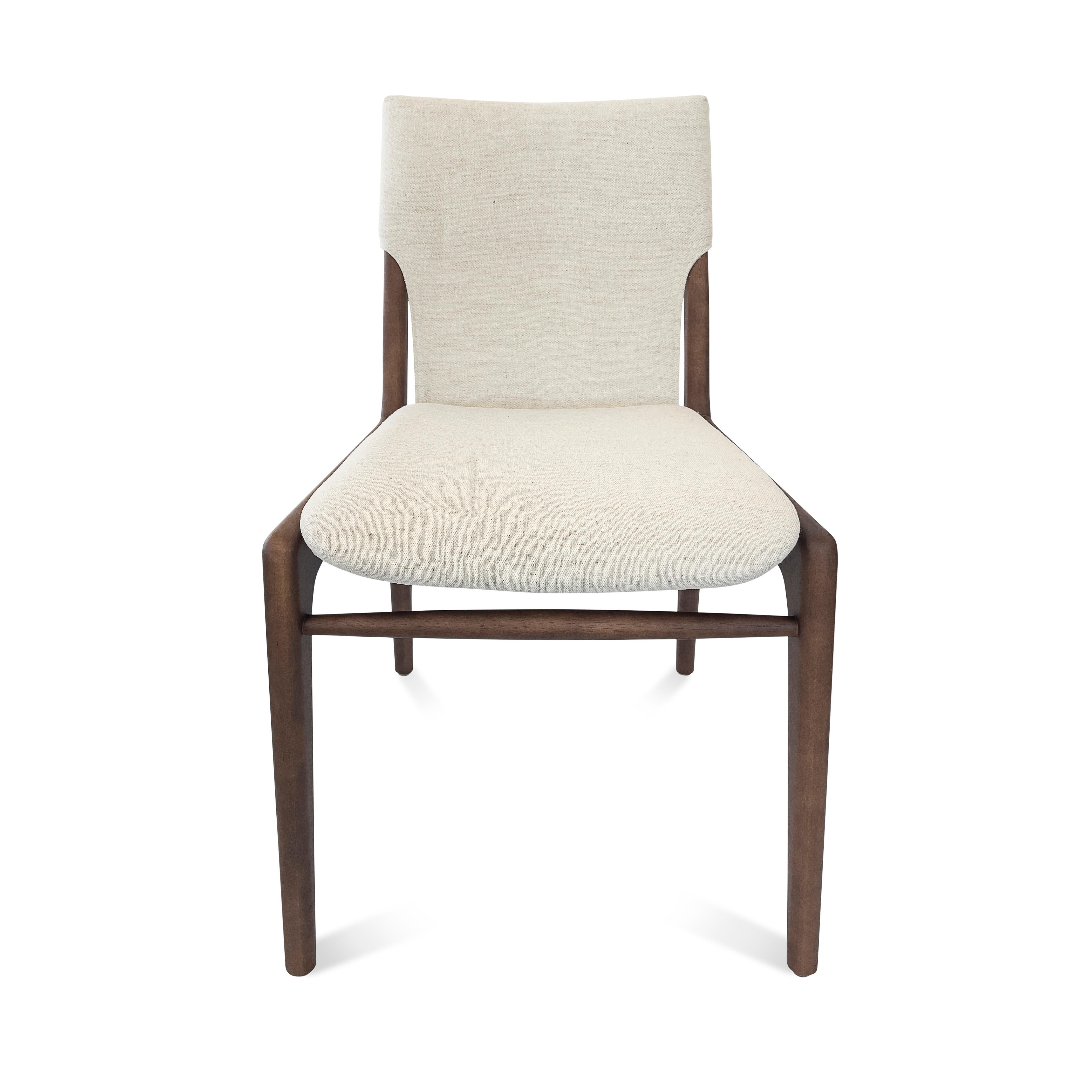 beige upholstered dining room chair