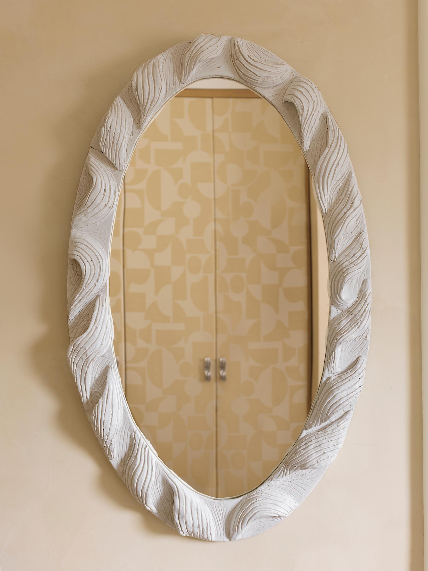 Tresse-Spiegel aus Keramik, entworfen von Laura Gonzalez (Französisch) im Angebot