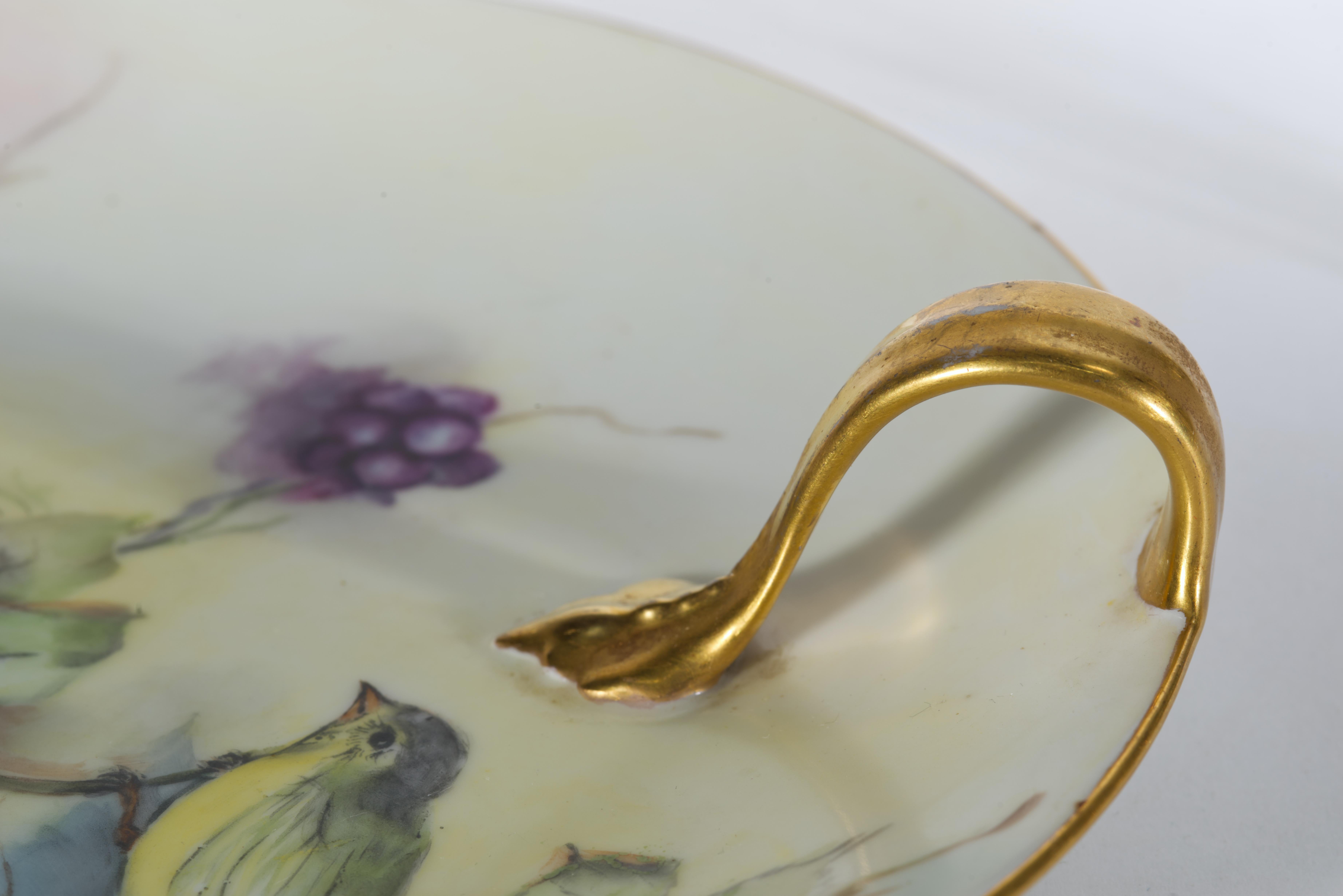 Victorien Tressemanes & Vogt Plateau en porcelaine de Limoges peint à la main, 1891-1907 en vente