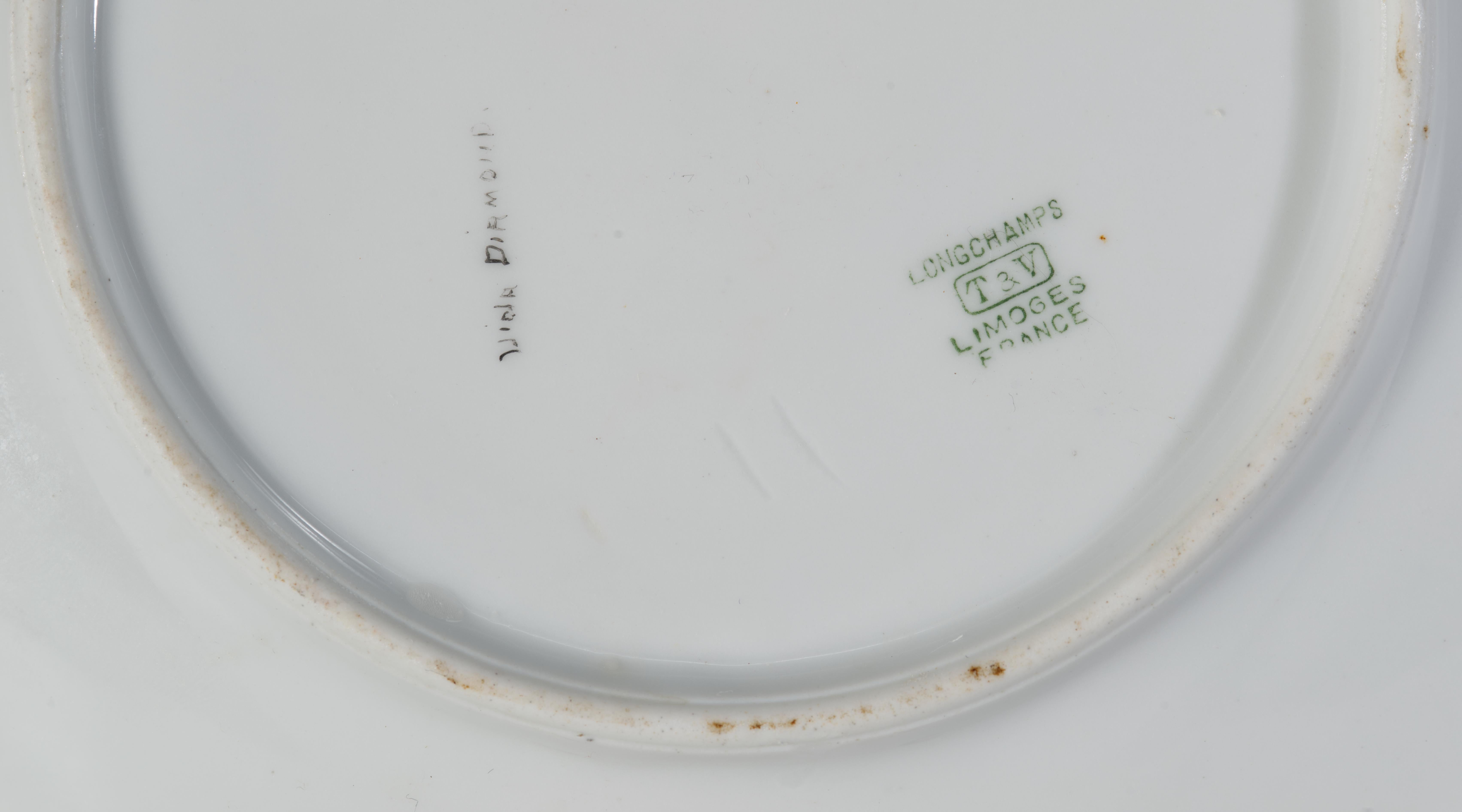 Fait main Tressemanes & Vogt Plateau en porcelaine de Limoges peint à la main, 1891-1907 en vente