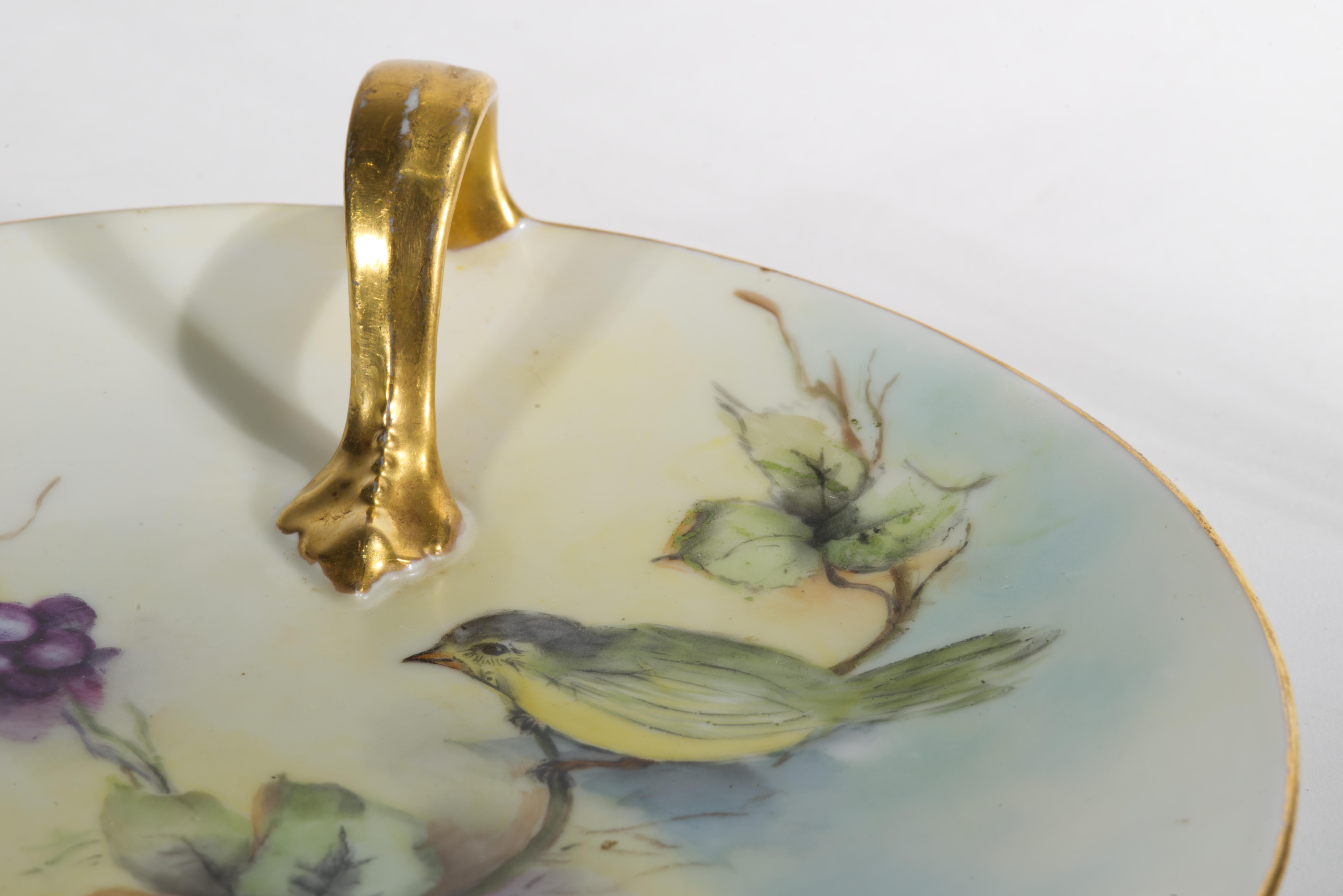 Tressemanes & Vogt Plateau en porcelaine de Limoges peint à la main, 1891-1907 Bon état - En vente à Clifton Springs, NY