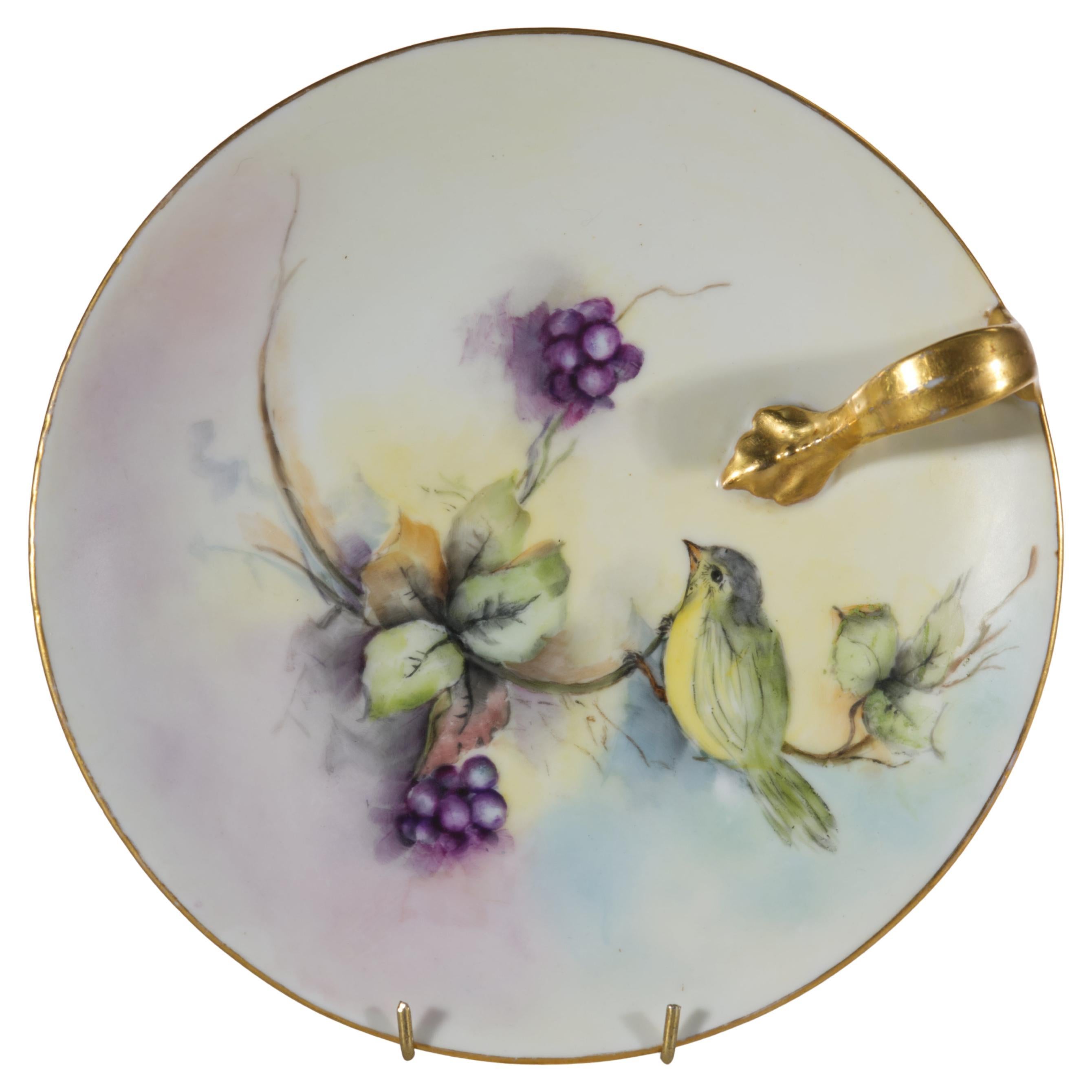Tressemanes & Vogt Plateau en porcelaine de Limoges peint à la main, 1891-1907 en vente