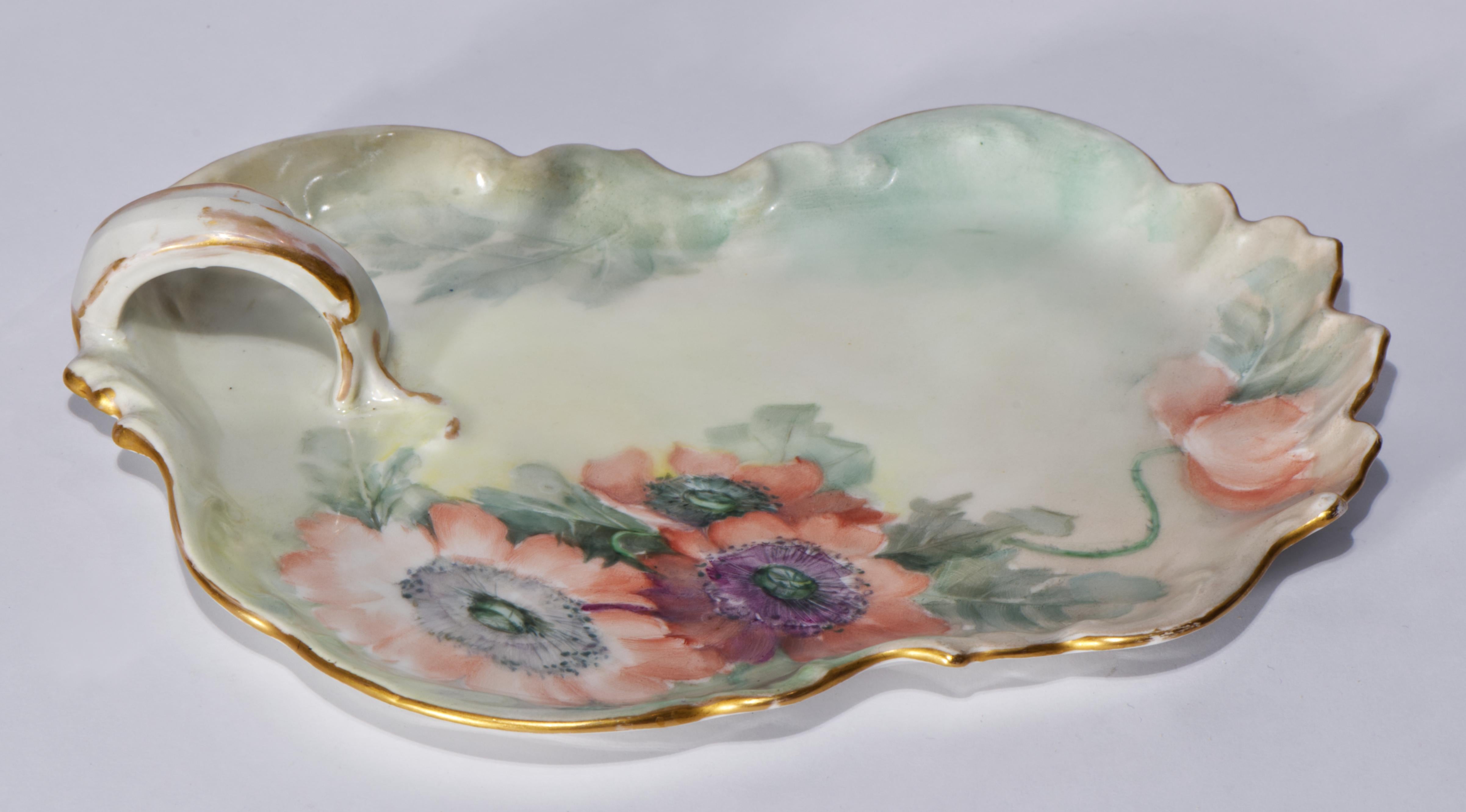 Vassoio da toilette in porcellana di Tressemanes & Vogt dipinto a mano, Francia 1895 in vendita 3