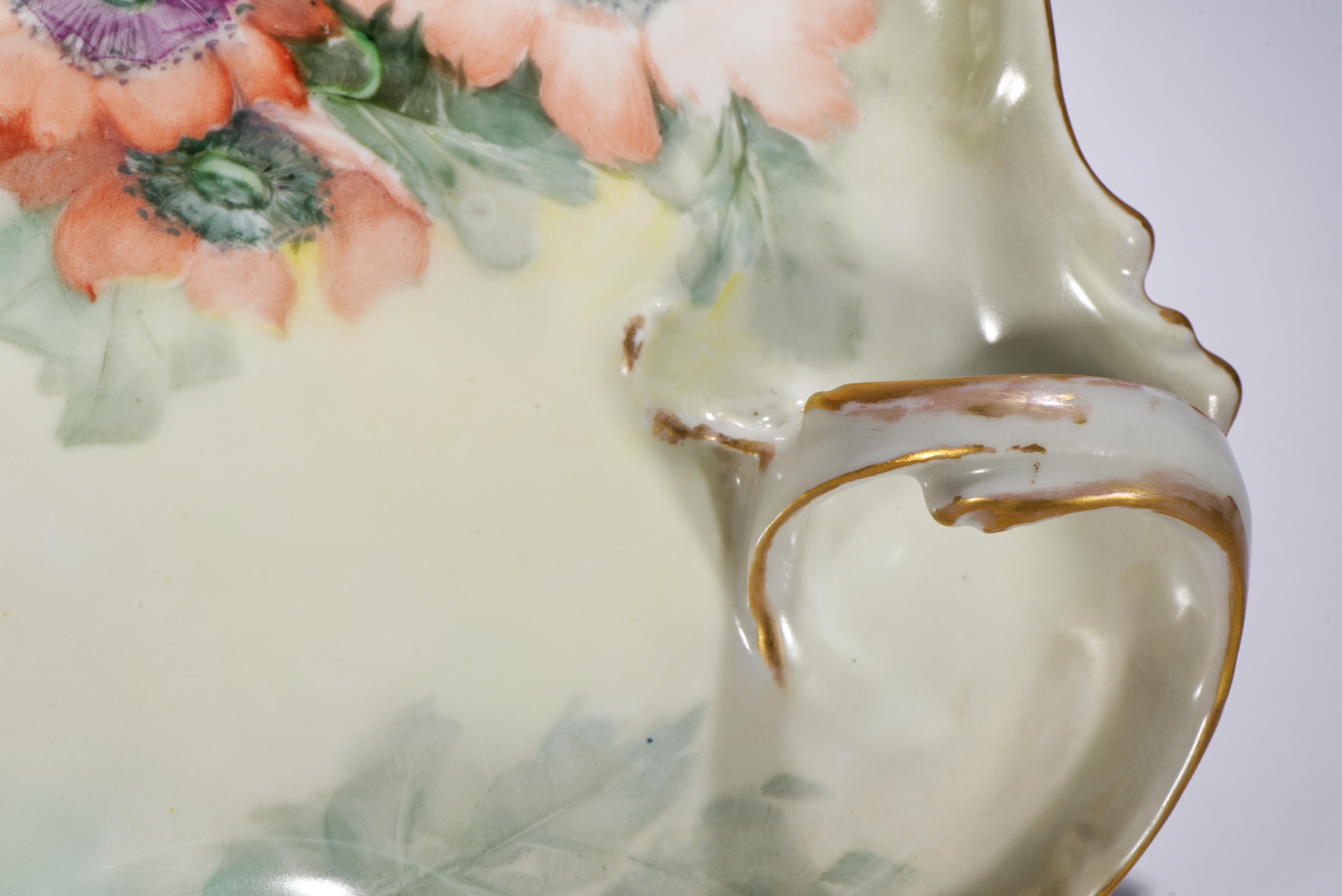 Francese Vassoio da toilette in porcellana di Tressemanes & Vogt dipinto a mano, Francia 1895 in vendita