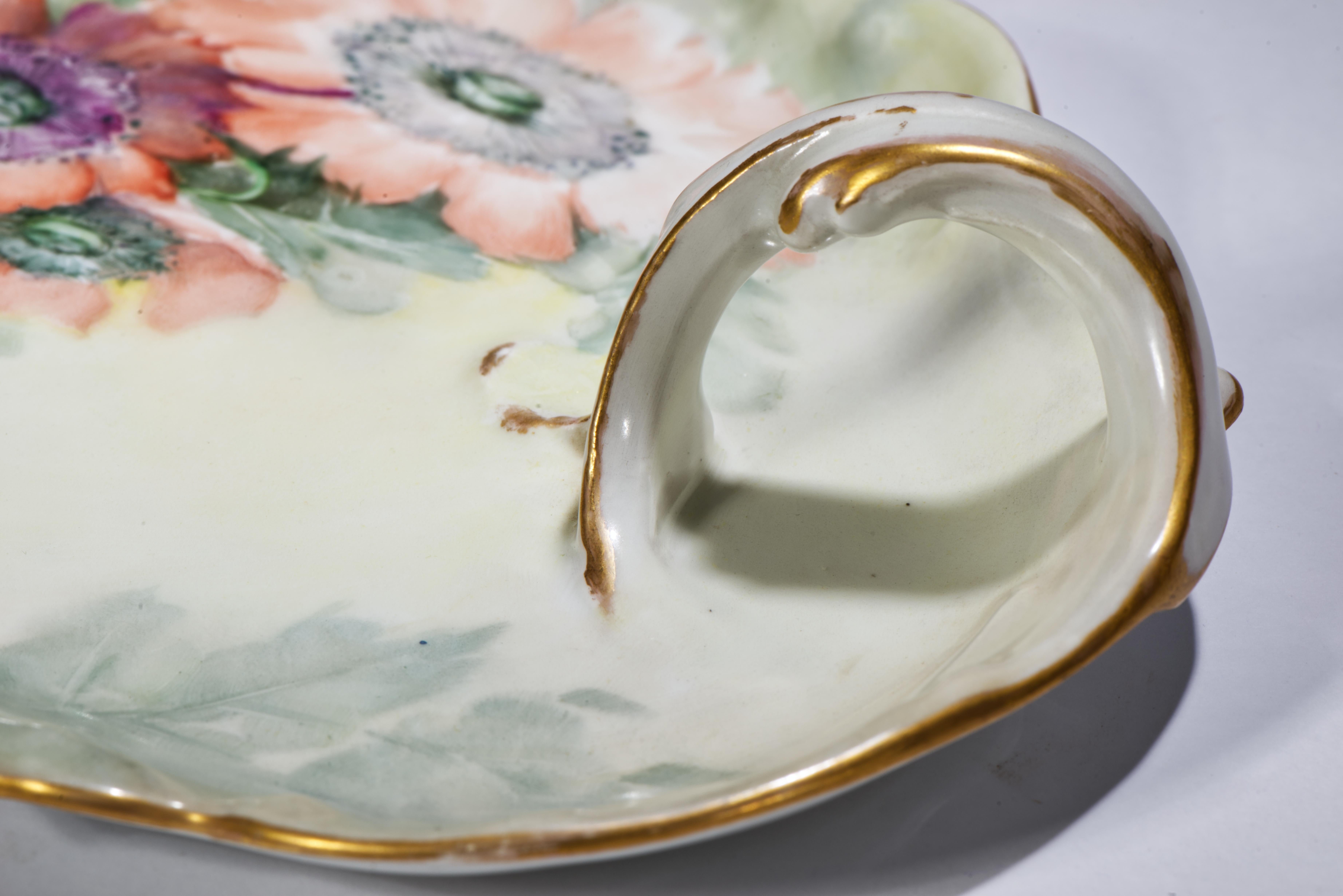 Vassoio da toilette in porcellana di Tressemanes & Vogt dipinto a mano, Francia 1895 in vendita 2