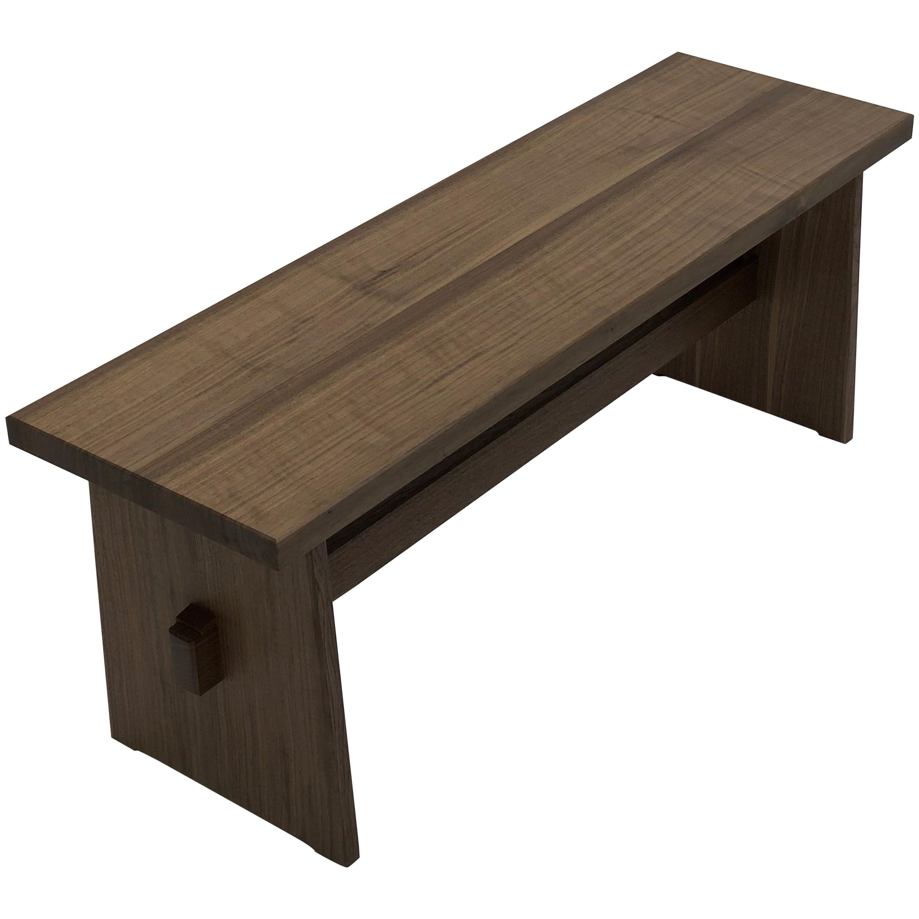 Trestle Base Bench Seat in Quarter Sawn Walnut by Brian Holcombe For Sale