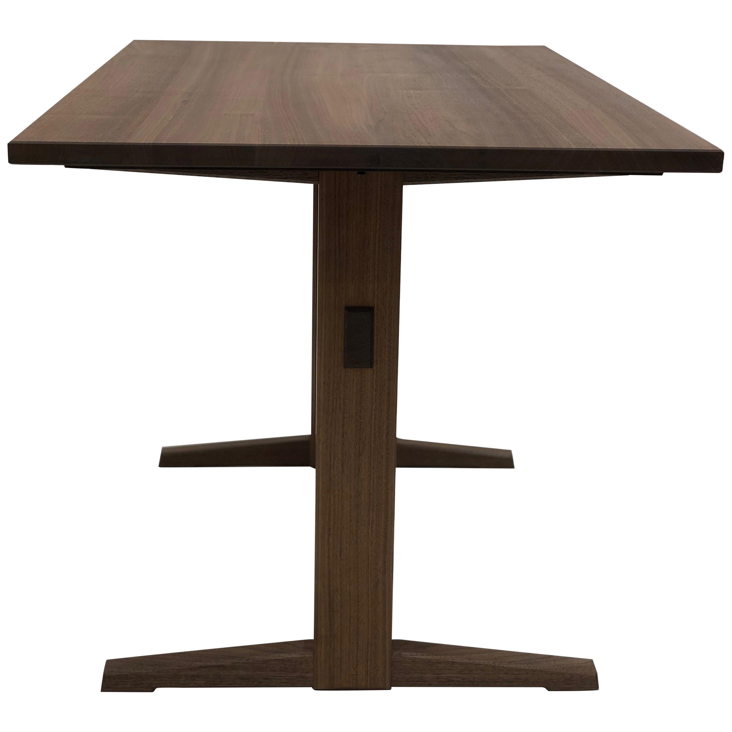 Trestle Base Dining Table in Quartersawn Walnut by Brian Holcombe
