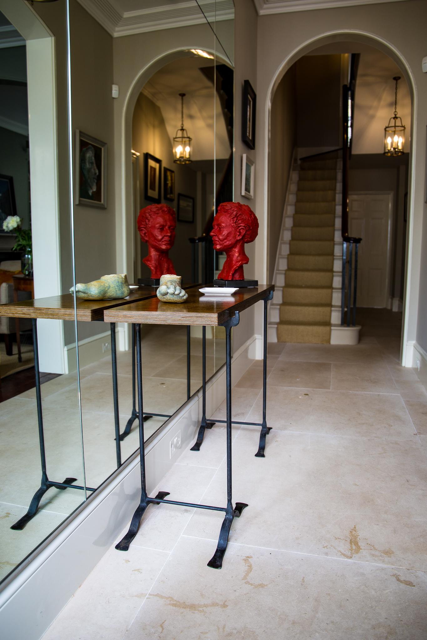 Steel Bespoke console trestle table by Toad Gallery London - hand crafted and scalable For Sale