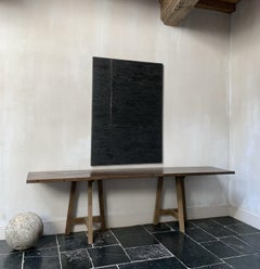 TRESTLE console table with 19th century walnut one slab top