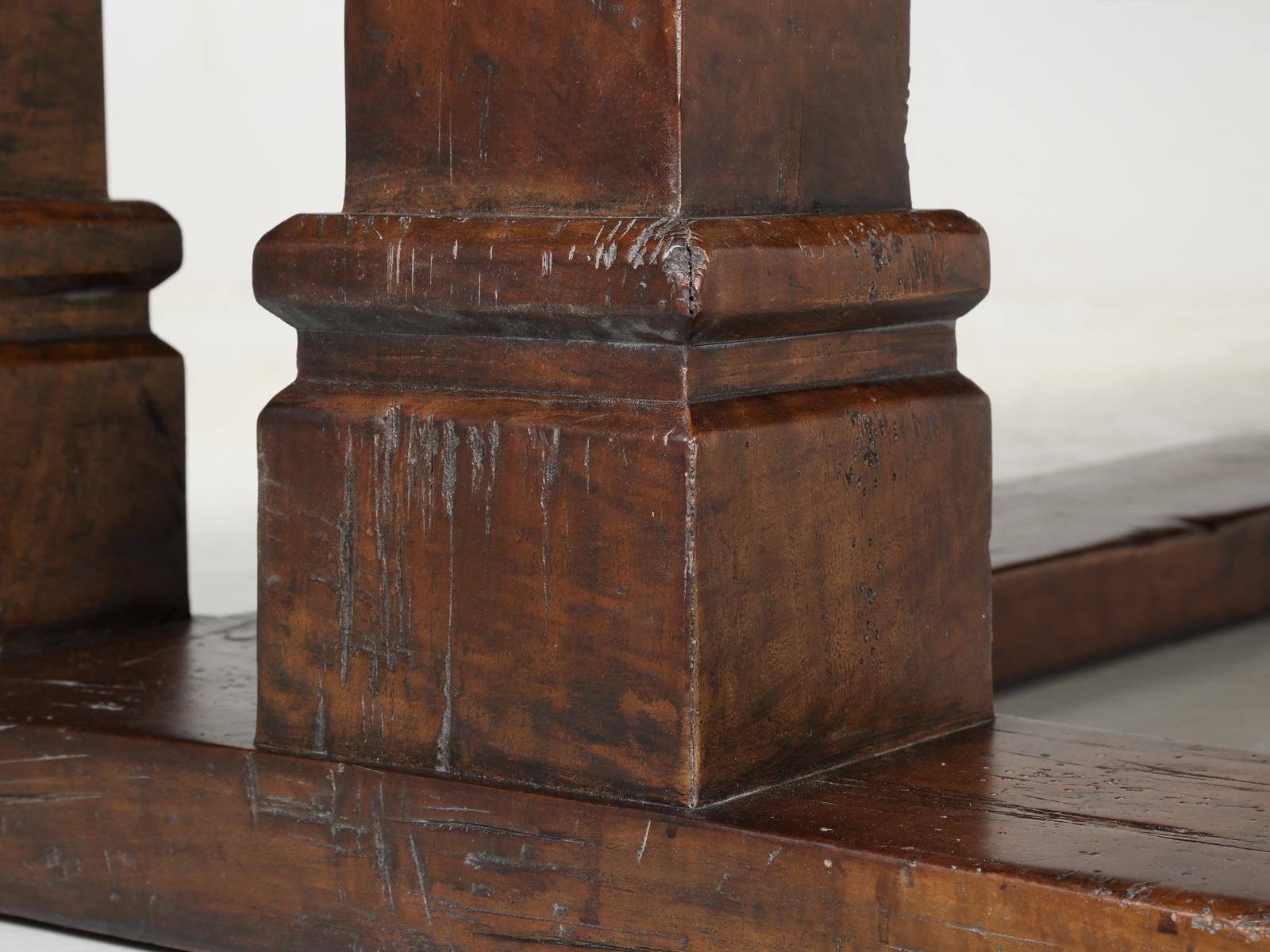 Trestle Esstisch, handgefertigt von Old Plank, Sitz aus aufgearbeiteter Eiche, 16 Personen, jede Größe im Angebot 8