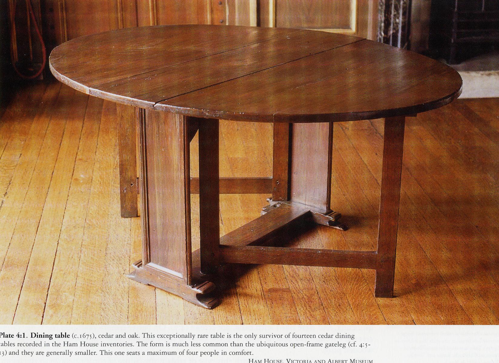 Trestle Gateleg Table, Museum Piece English Jacobean Cedarwood, Panelled  For Sale 1