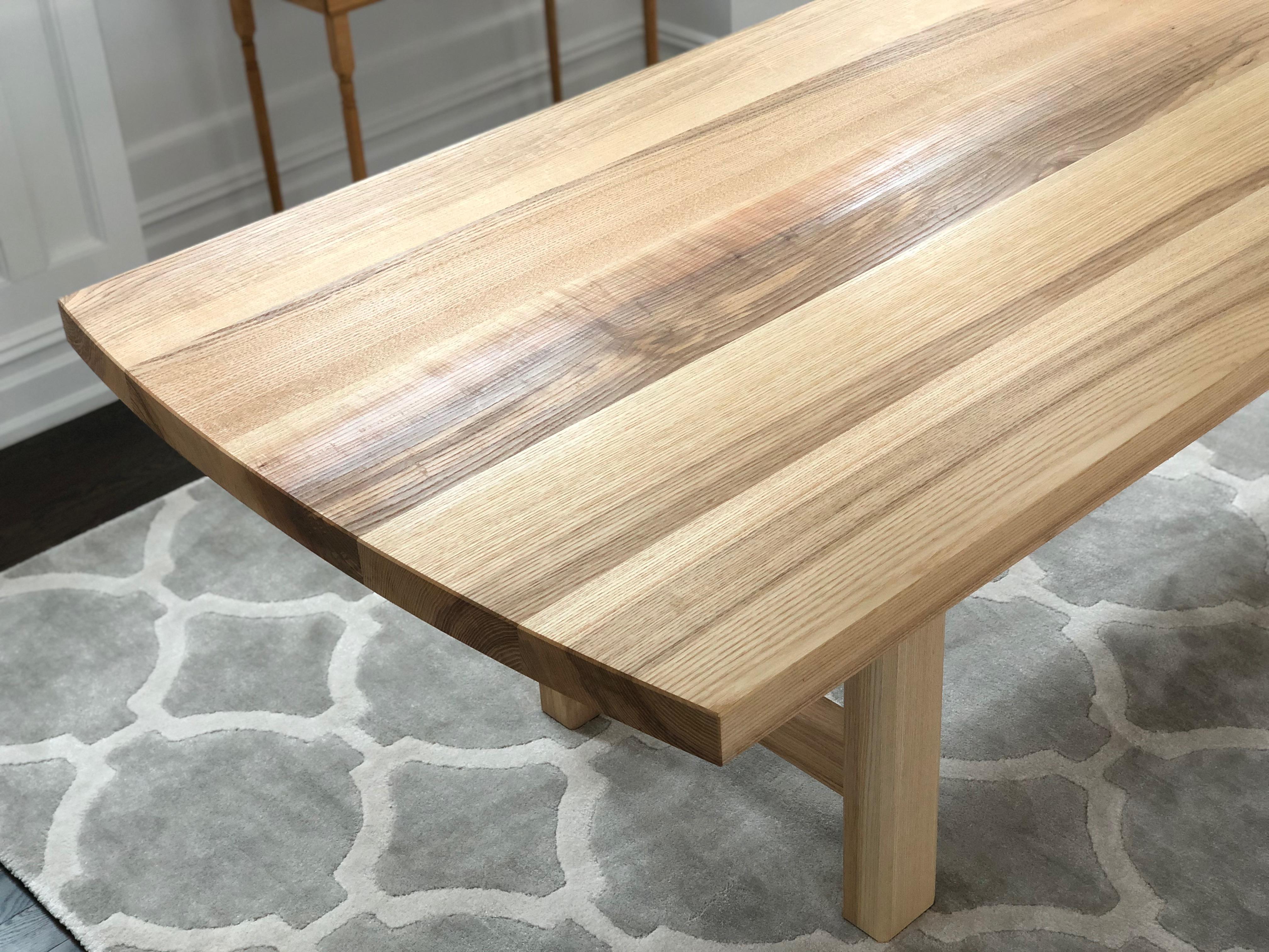 American Trestle Leg Dining Table in Oiled Ash For Sale