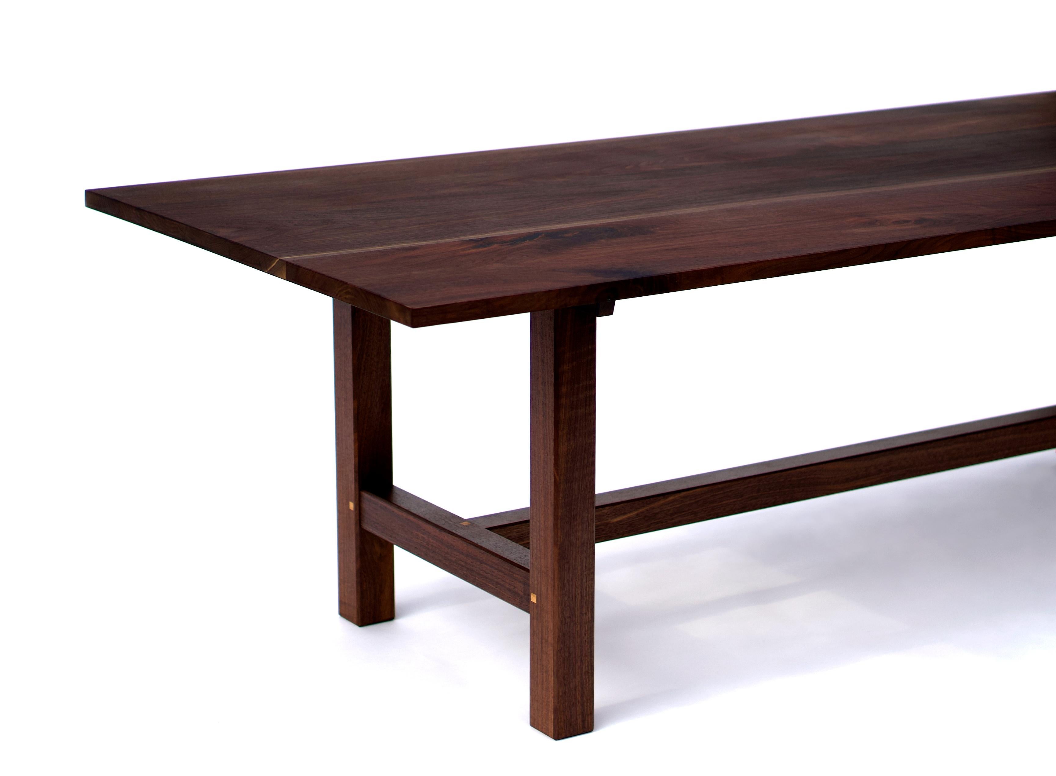 Trestle Leg Dining Table in Oiled Walnut For Sale 9