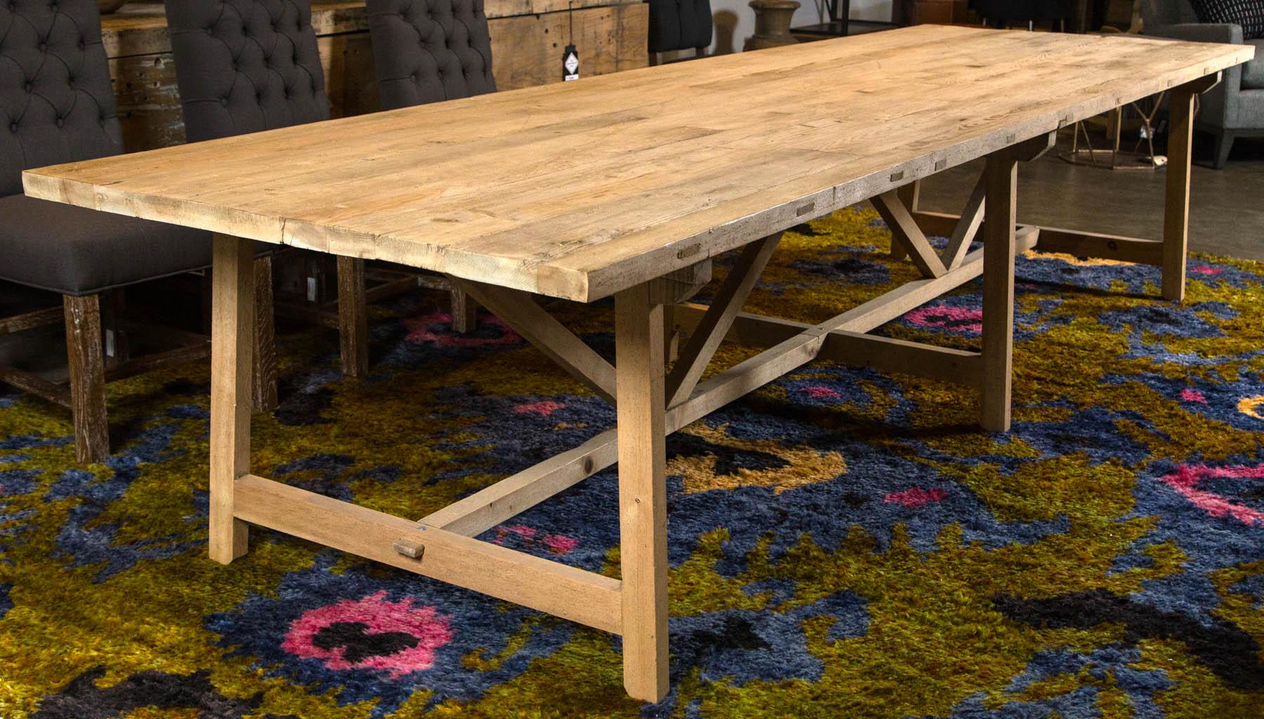 Reclaimed elm wood gathering table.