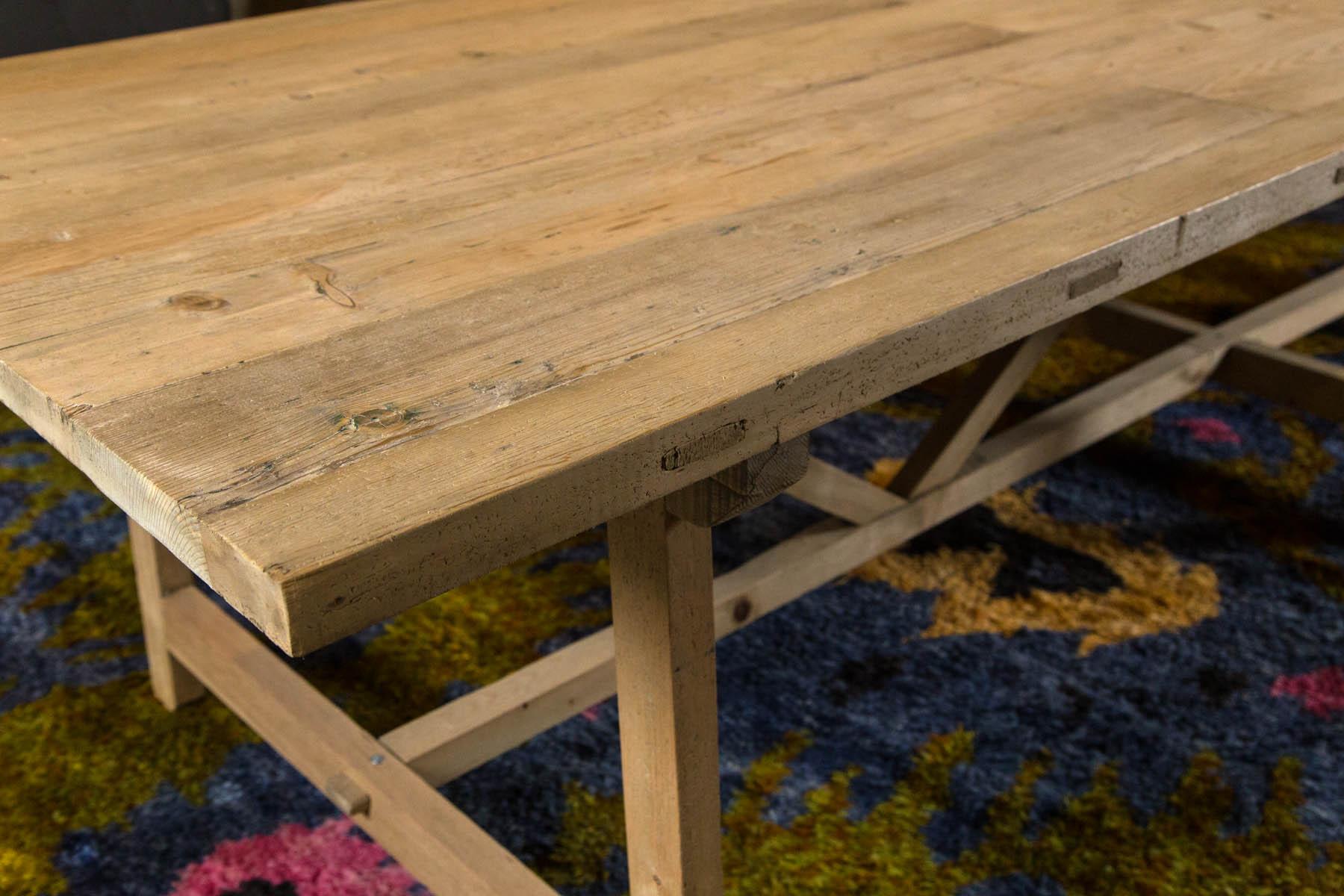 Trestle Leg Farm Table In New Condition For Sale In Norwalk, CT