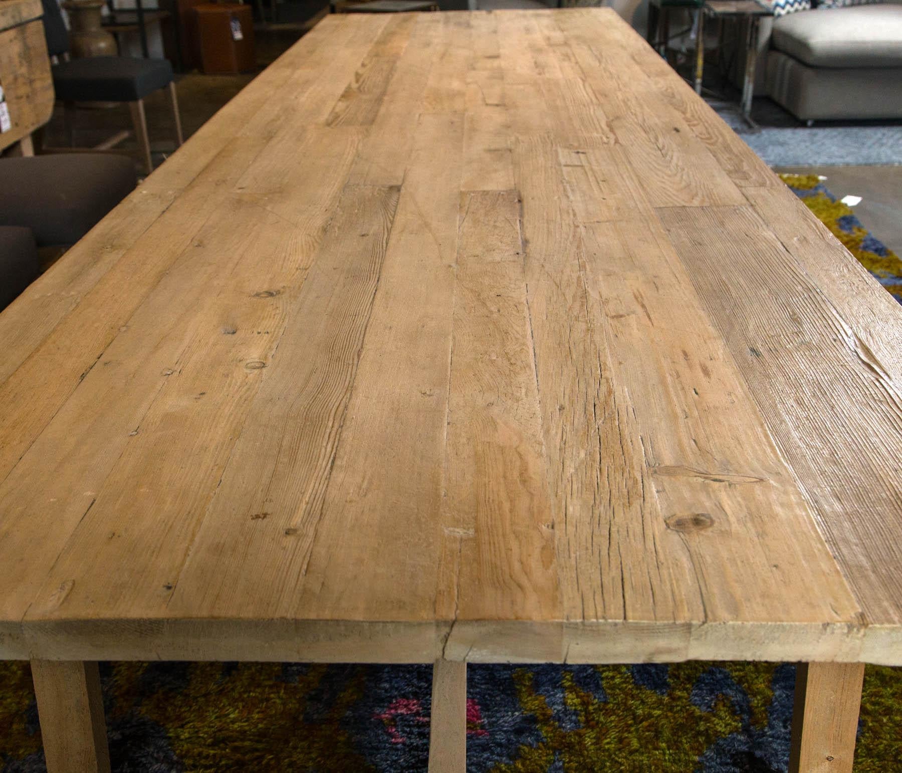Contemporary Trestle Leg Farm Table For Sale
