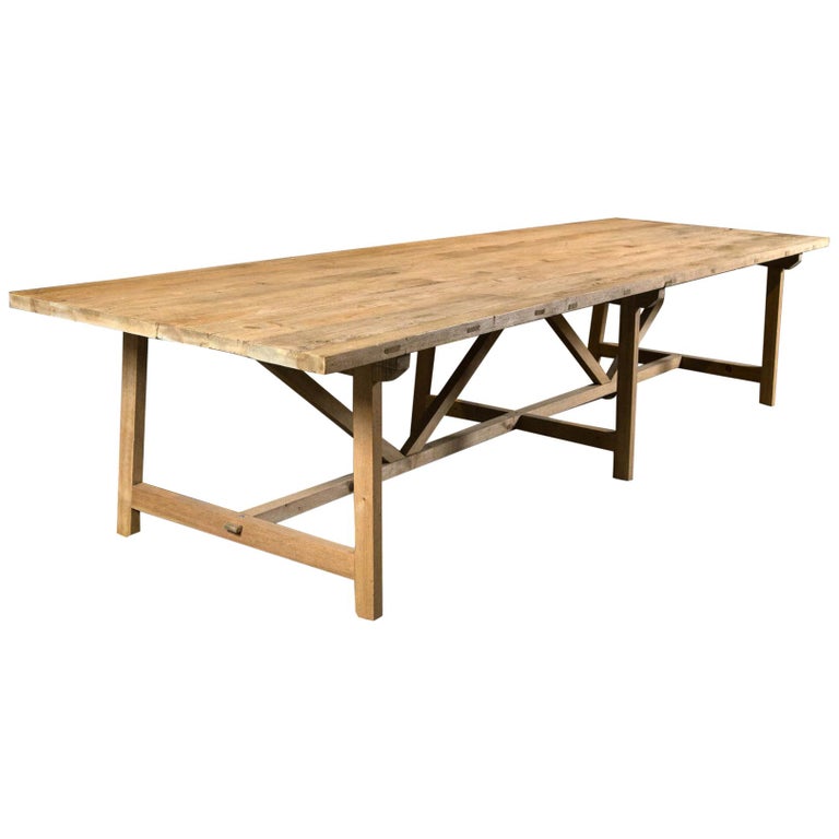 Trestle Leg Farm Table For Sale at 1stDibs