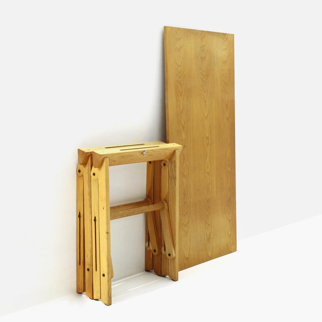 Trestle Table in Wood, 1970s 7