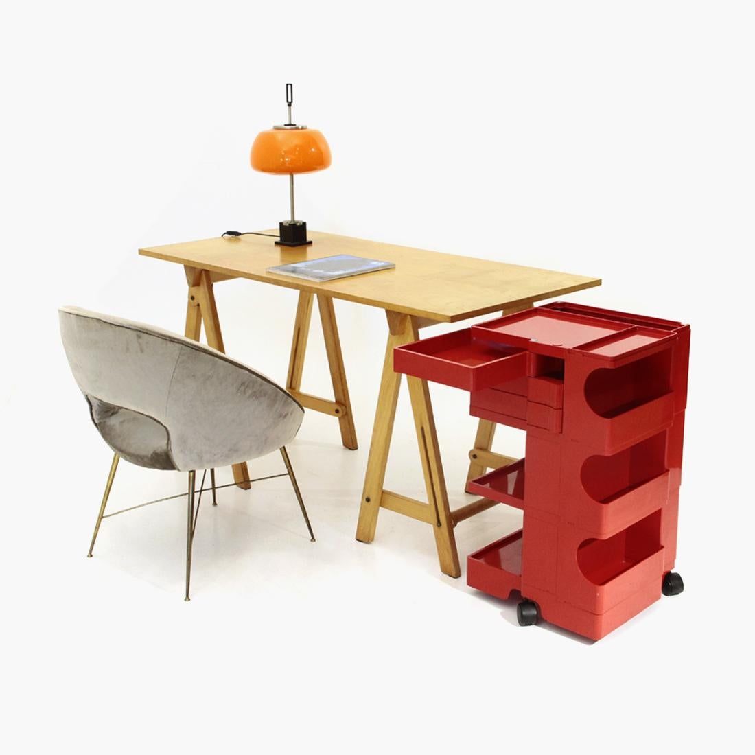 Trestle Table in Wood, 1970s 9