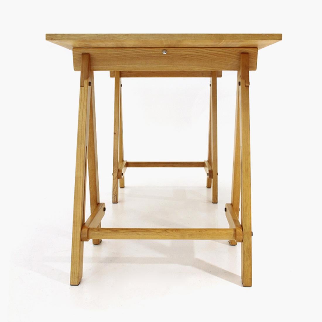 Trestle Table in Wood, 1970s 1