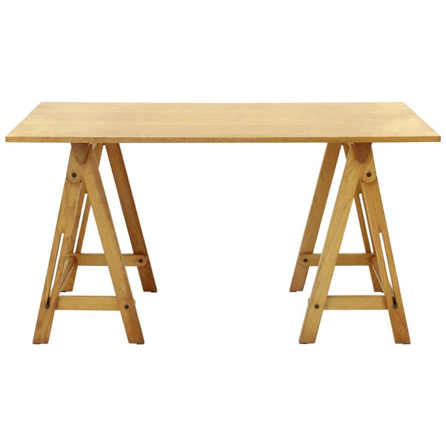 Trestle Table in Wood, 1970s