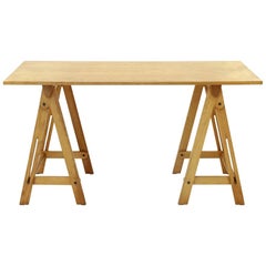 Trestle Table in Wood, 1970s