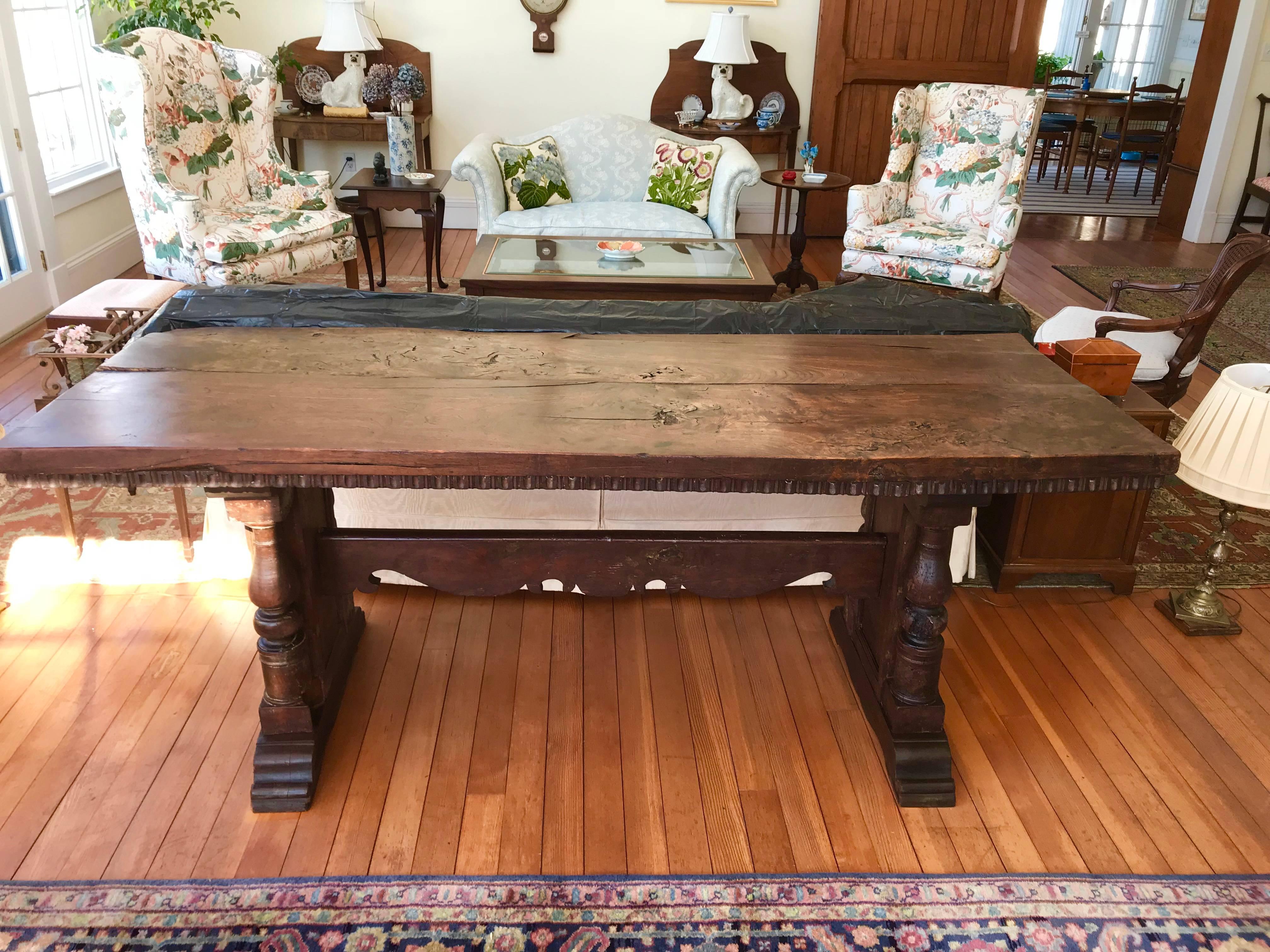 Hand-Crafted Dining Trestle Table