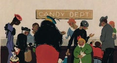 Treva Wheete Signed Original Color Woodblock - "The 5 and 10"