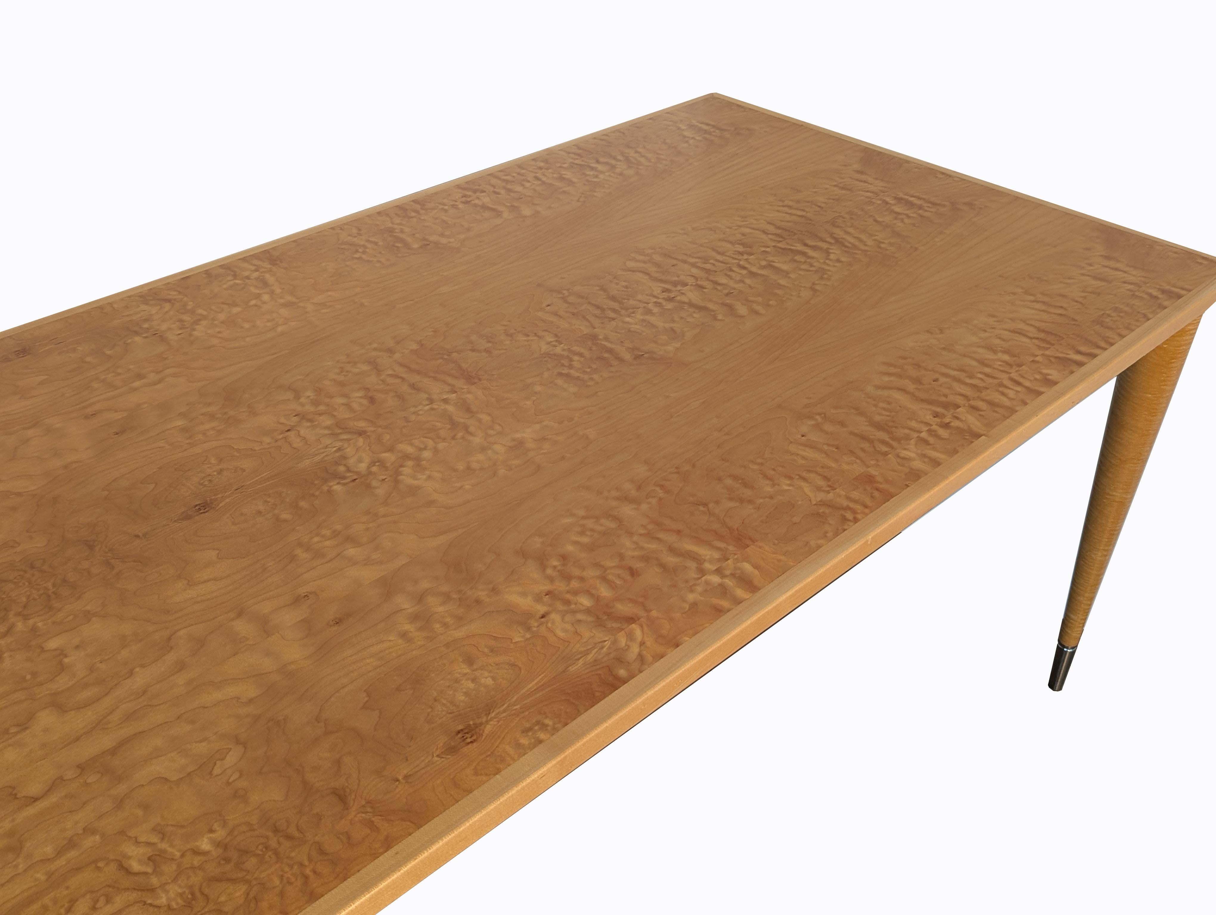 Modern Treveglio Dining Table - Figured Canadian Maple For Sale