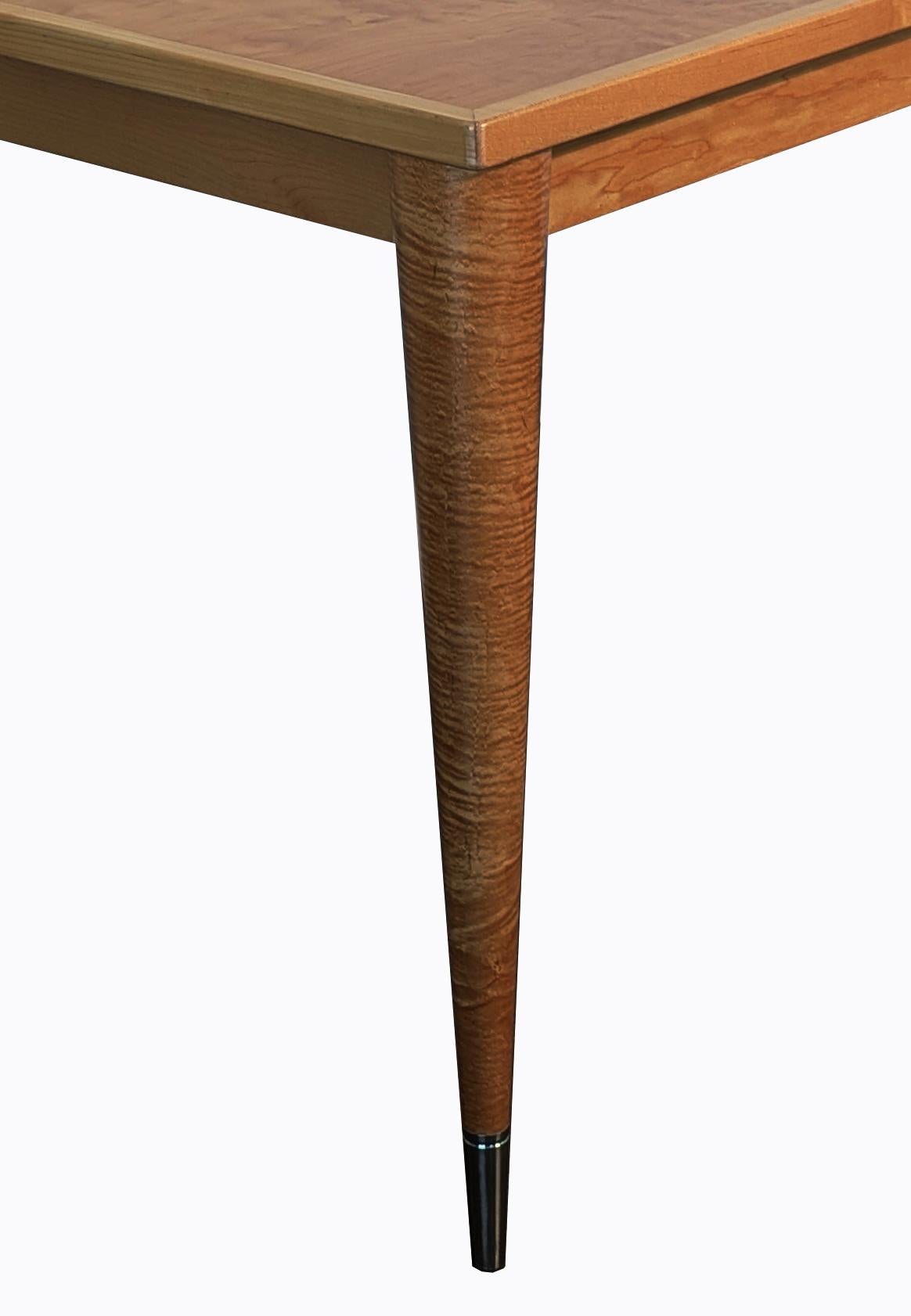Lacquered Treveglio Dining Table - Figured Canadian Maple For Sale