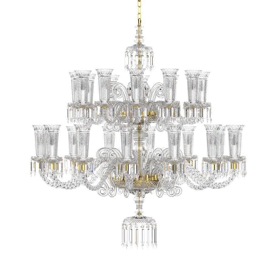 Czech Trevi Classical Handmade Crystal Chandelier IV For Sale