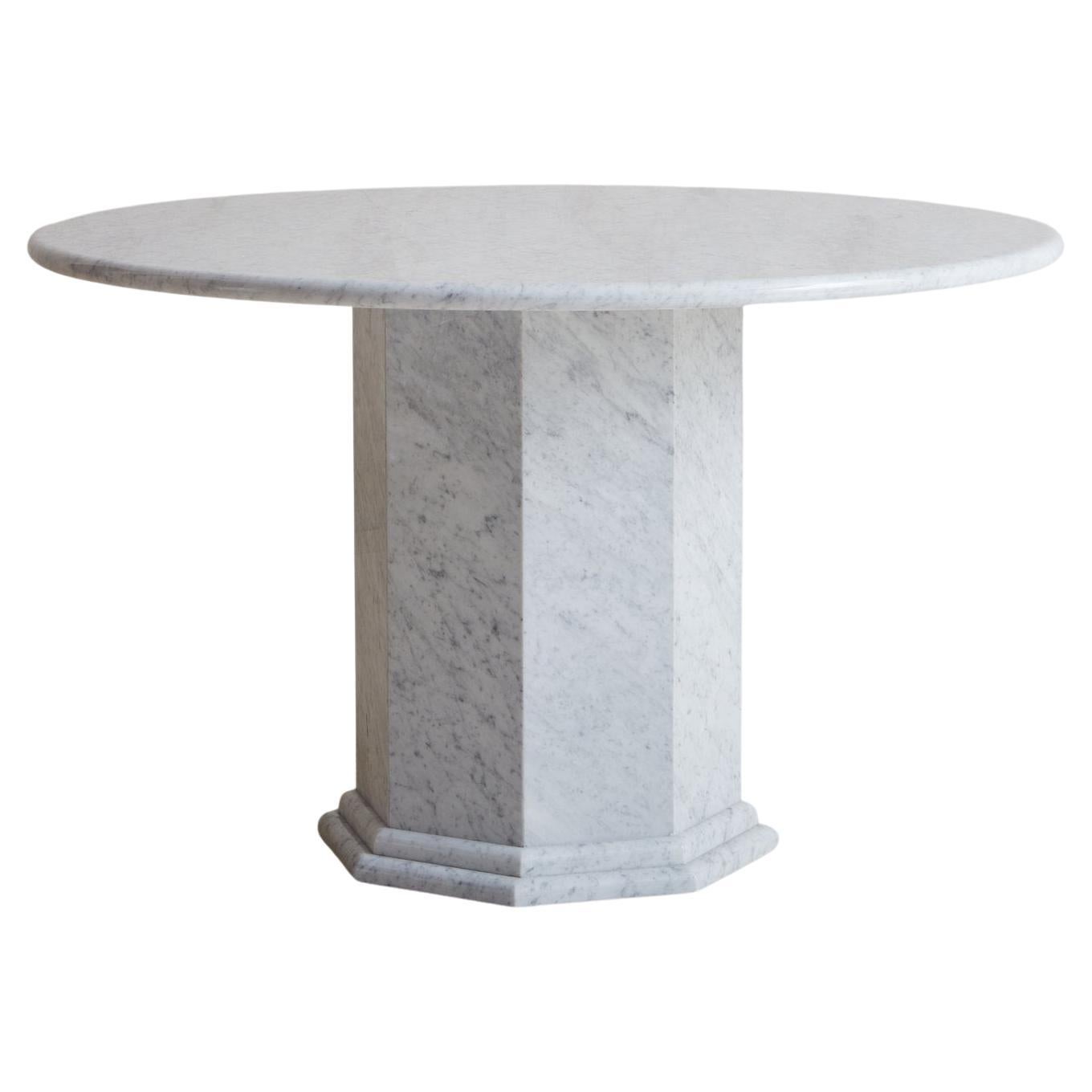 Trevi Dining Table in Carrara Marble by South Loop Loft For Sale
