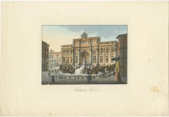Trevi Fountain Rome – Antique Hand-Coloured Italian View by Gigli (c.1850)