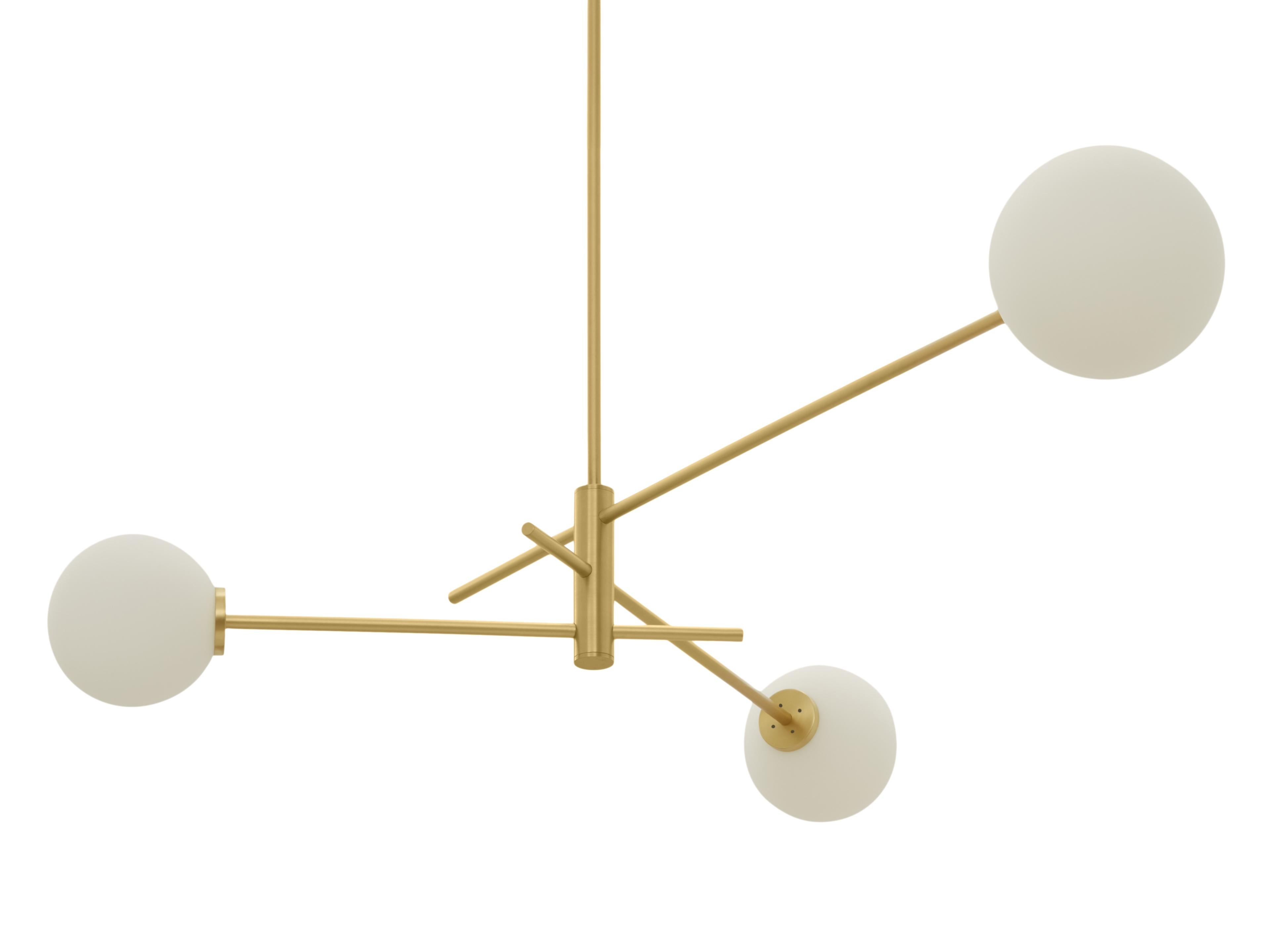 Modern Trevi Three Pendant by CTO Lighting For Sale