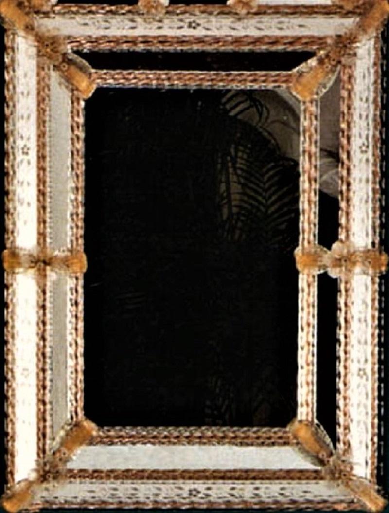 „Treviso“-Spiegel aus Muranoglas im venezianischen Stil von Fratelli Tosi, hergestellt in Italien (Italienisch) im Angebot