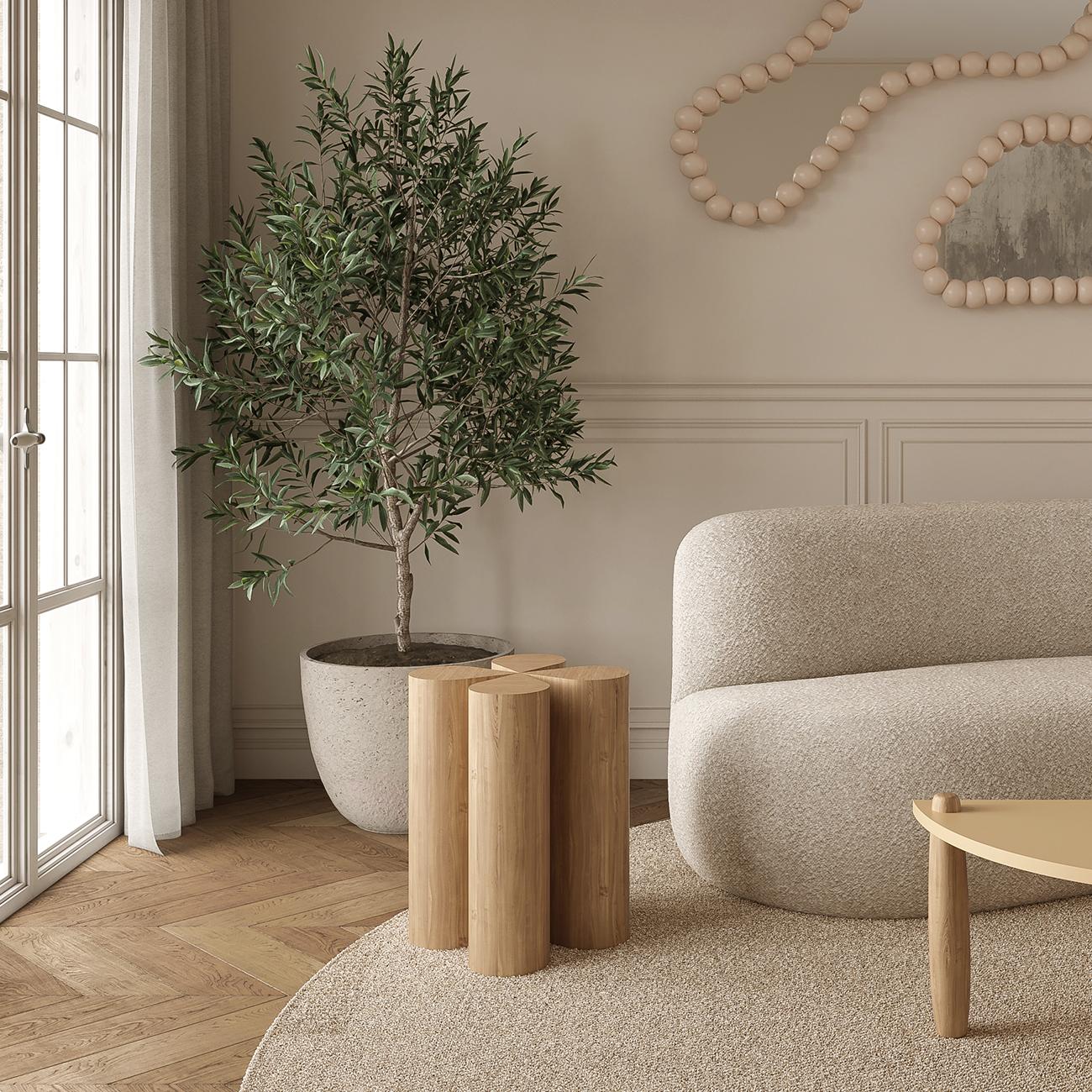 Brésilien Trevo + Table d'appoint en Oak Oak américain en vente