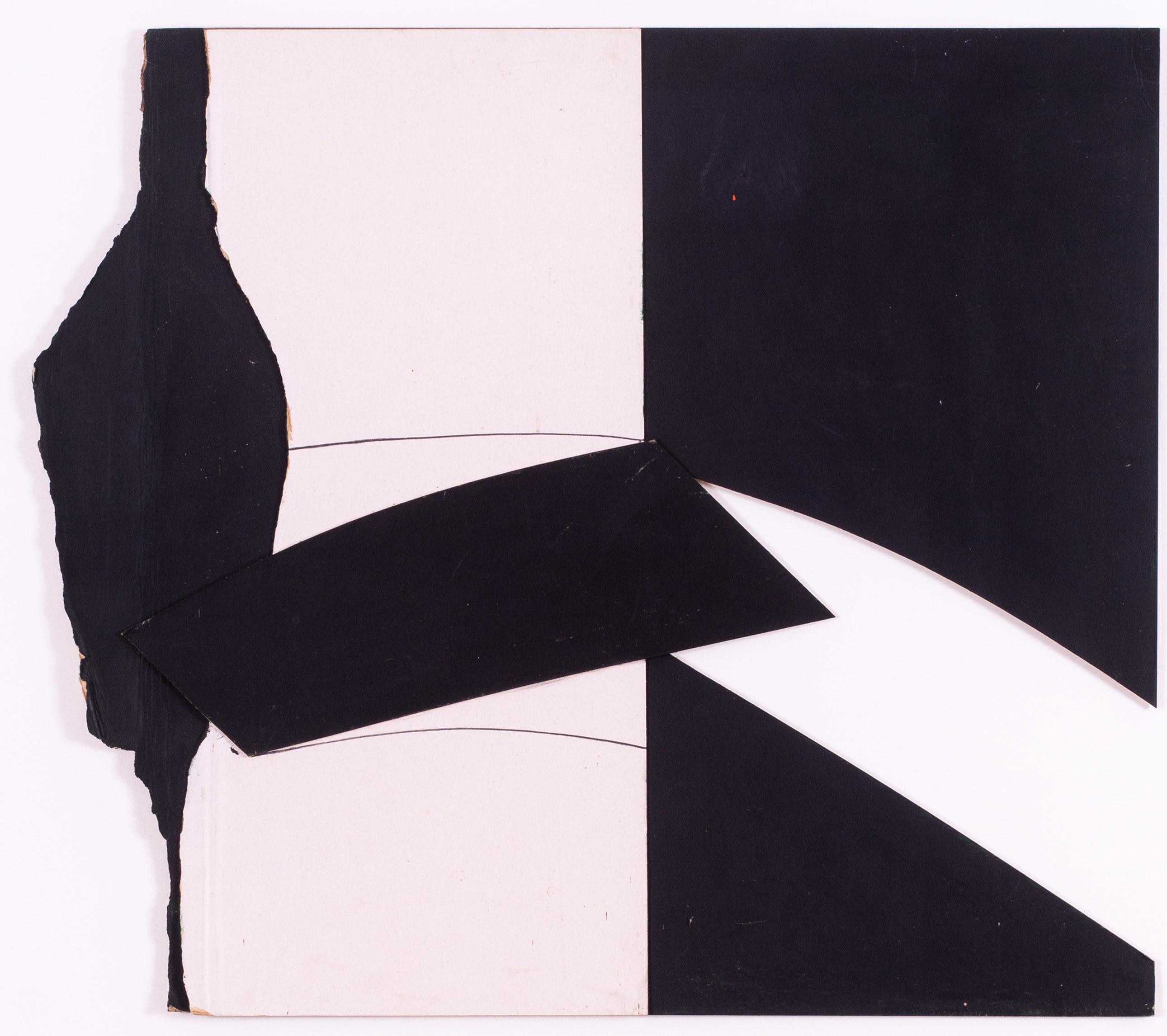 Britisch abstrakt, 1970 'Slide' des Künstlers Trevor Bell aus St. Ives, schwarz-weiß  im Angebot 1