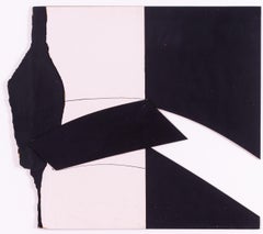 British abstract, 1970 'Slide' by St. Ives artist Trevor Bell, Black and white