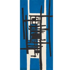Coastal Composition, Gouache and Ink Painting, by Trevor Bell, 1955