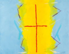Trevor Bell, großes abstraktes Mischtechnik-Werk auf Papier, 1978