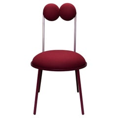 Trevor Burgundy Wool Dining Chair by Bohinc Studio