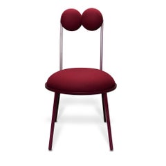 Trevor Chair Dark Red Frame and Wool by Lara Bohinc