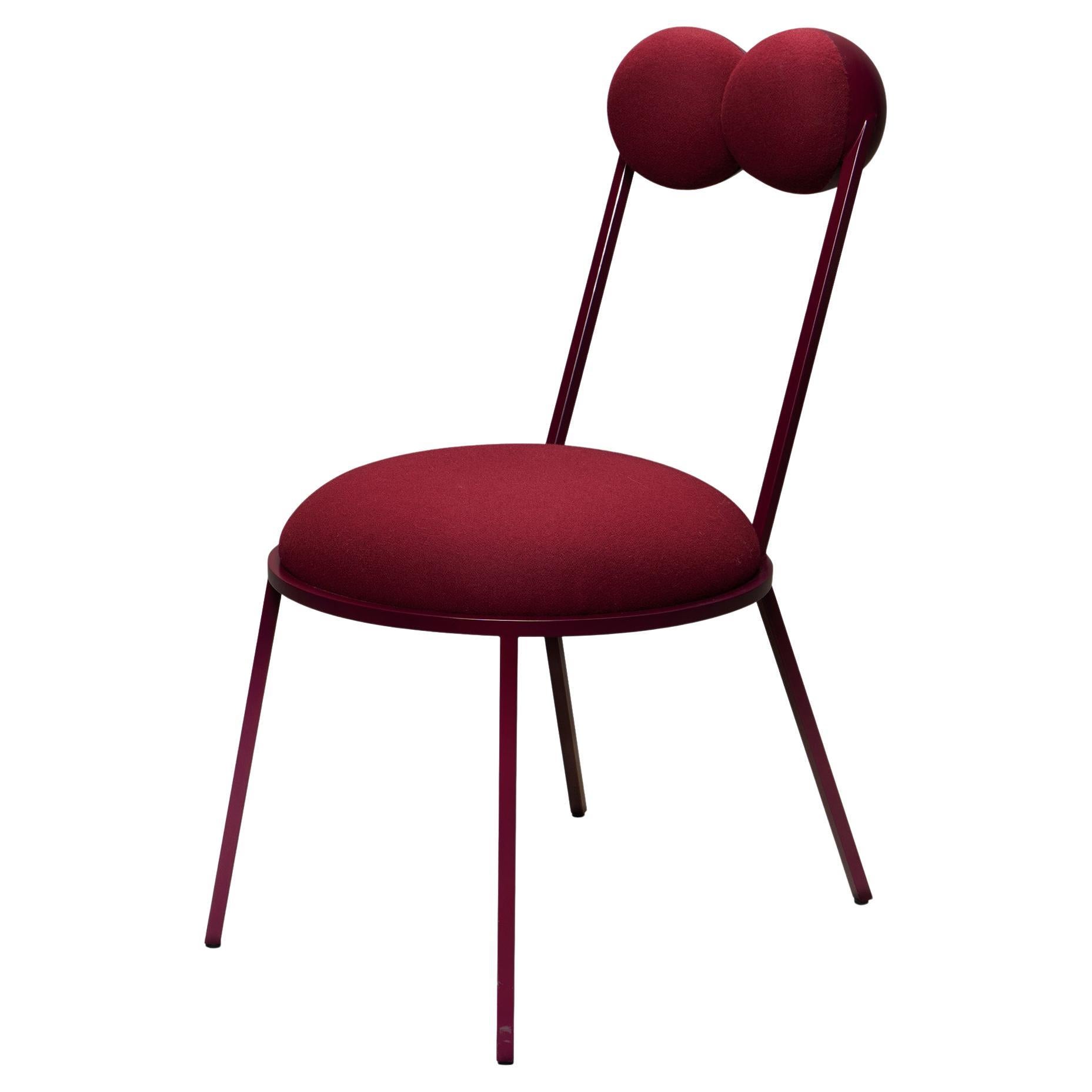 Trevor Chair Dark Red Frame and Wool by Lara Bohinc in Stock