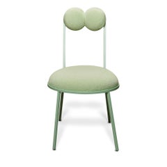 Trevor Sculptural Dining Chair Mint Green Frame and Wool by Lara Bohinc