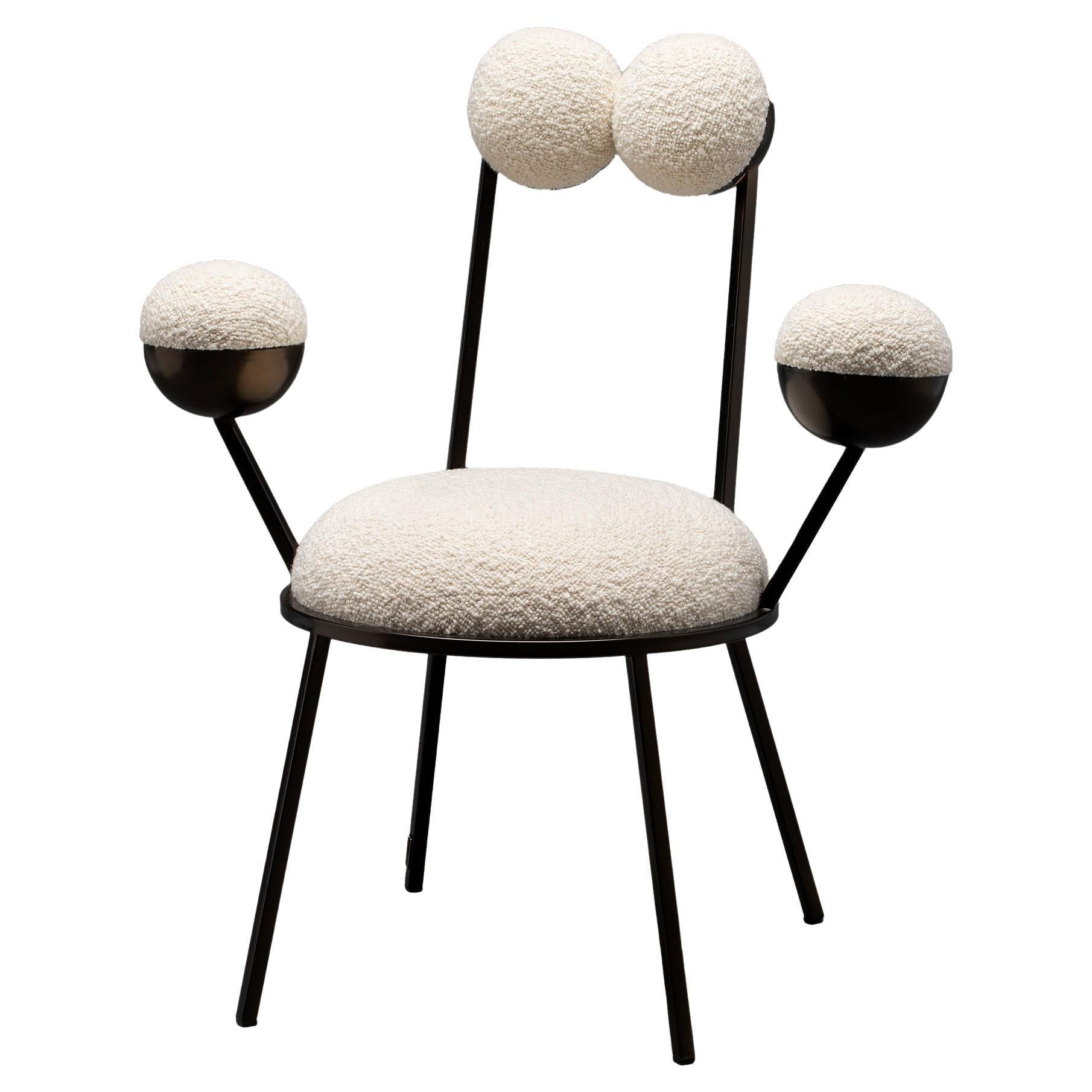 Trevor Chair Bronze Colour Frame in Cream Boucle by Lara Bohinc in