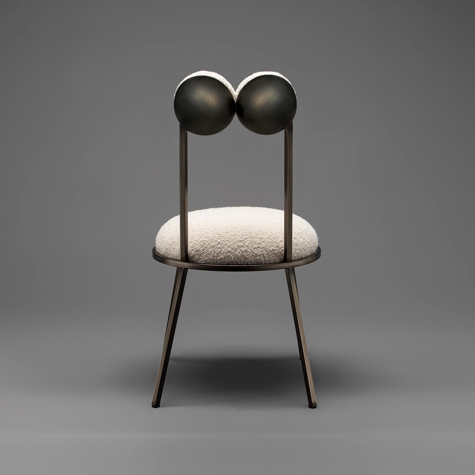 Post-Modern Trevor Cream Bouclé Dining Chair by Bohinc Studio