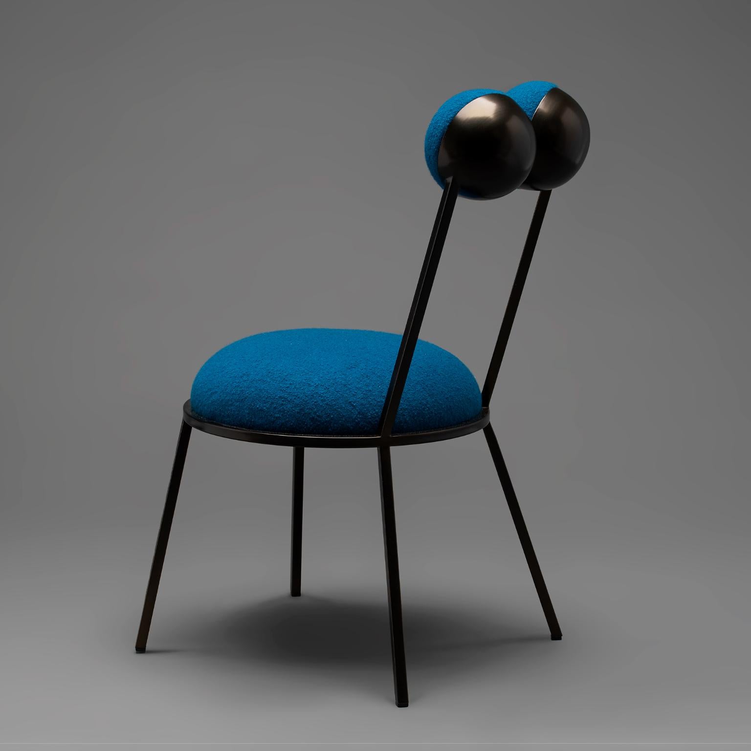 Trevor Cream Bouclé Dining Chair by Bohinc Studio In New Condition In Geneve, CH